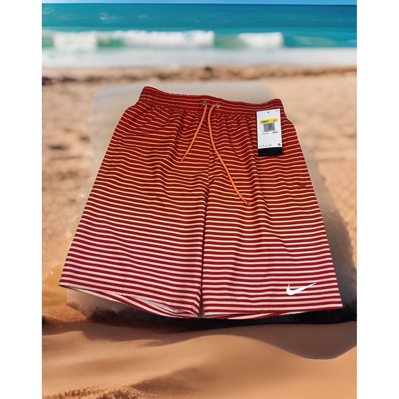 NIKE‎ Men's Shorts Summer Swim Trunks Beach Ocean 9"- Red / Small / New $68 - Picture 1 of 5